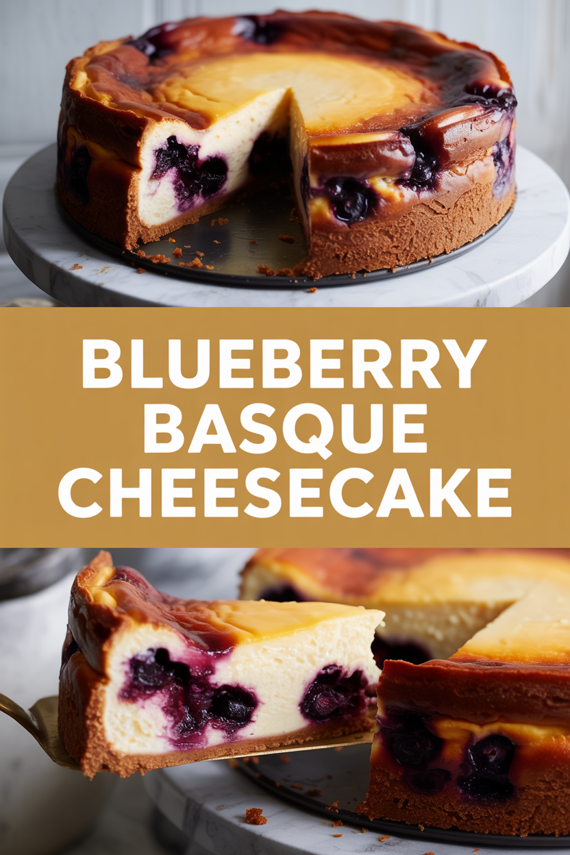 Blueberry Basque Cheesecake