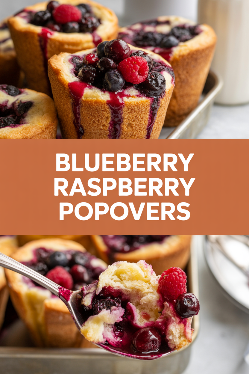 Blueberry Raspberry Popovers