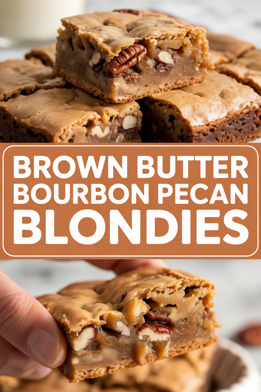 Brown Butter Bourbon Pecan Blondies