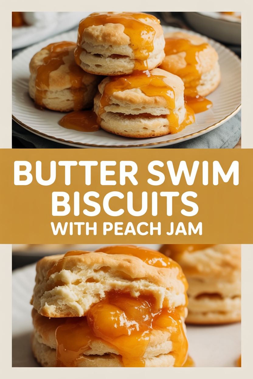 Butter Swim Biscuits with Peach Jam