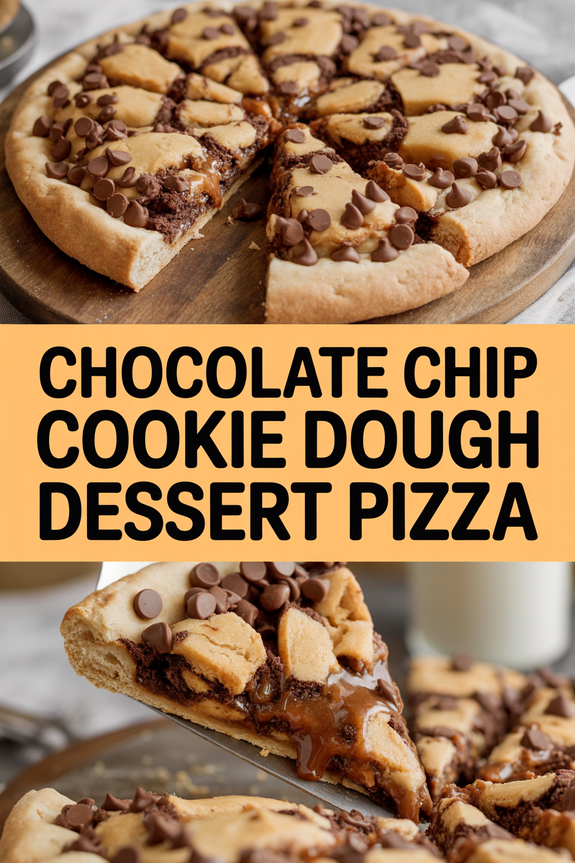 Chocolate Chip Cookie Dough Dessert Pizza