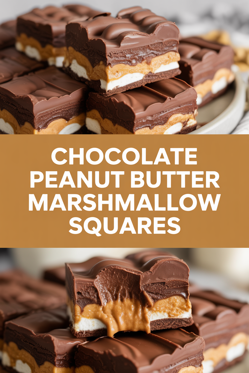 Chocolate Peanut Butter Marshmallow Squares