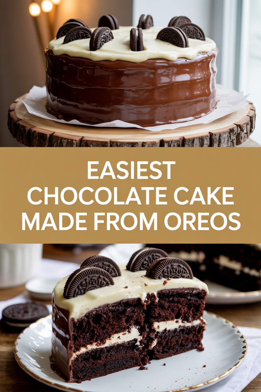 Easiest Chocolate Cake Made From Oreos