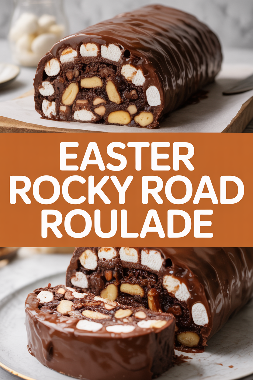 Easter Rocky Road Roulade