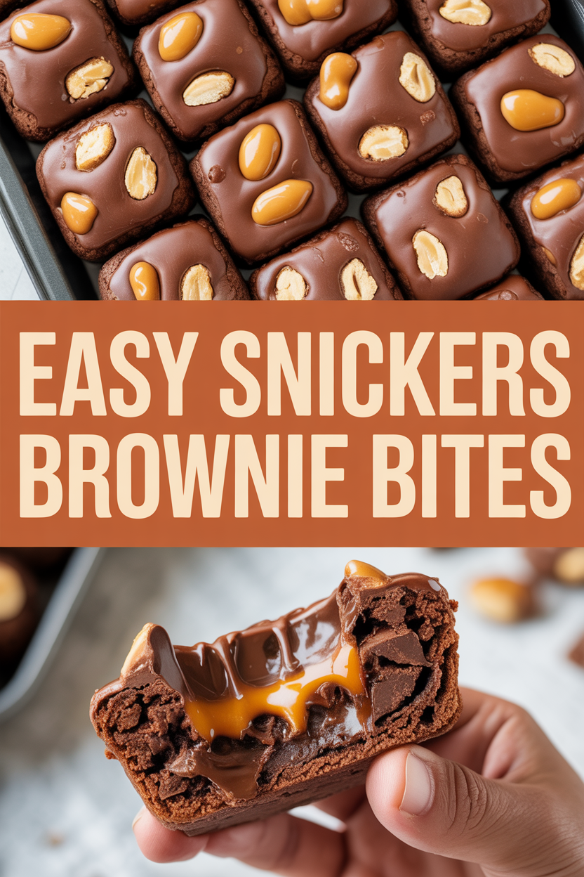 Easy Snickers Brownie Bites