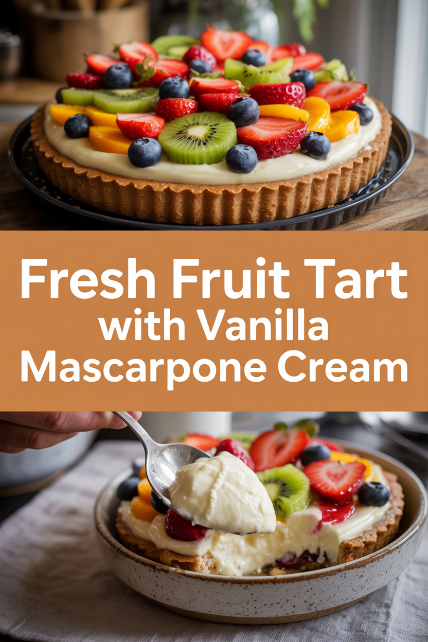 Fresh Fruit Tart with Vanilla Mascarpone Cream
