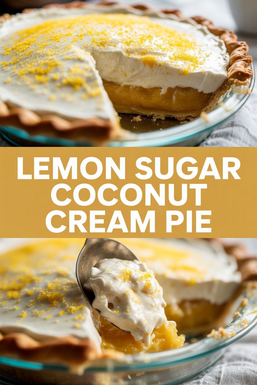 Lemon Sugar Coconut Cream Pie