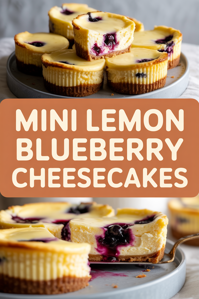 Mini Lemon Blueberry Cheesecakes