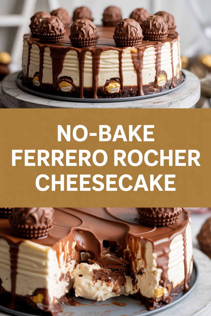 No-Bake Ferrero Rocher Cheesecake