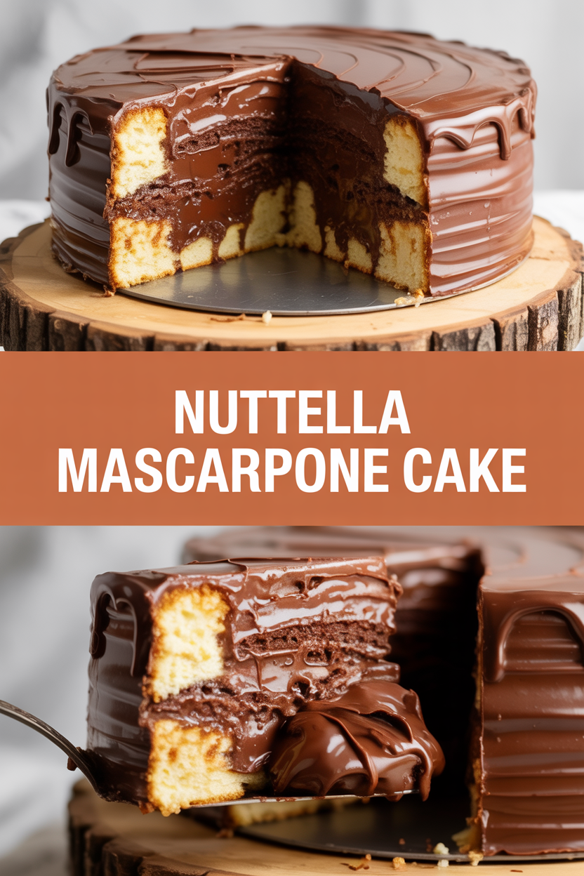 Nutella Mascarpone Cake with Chocolate Ganache