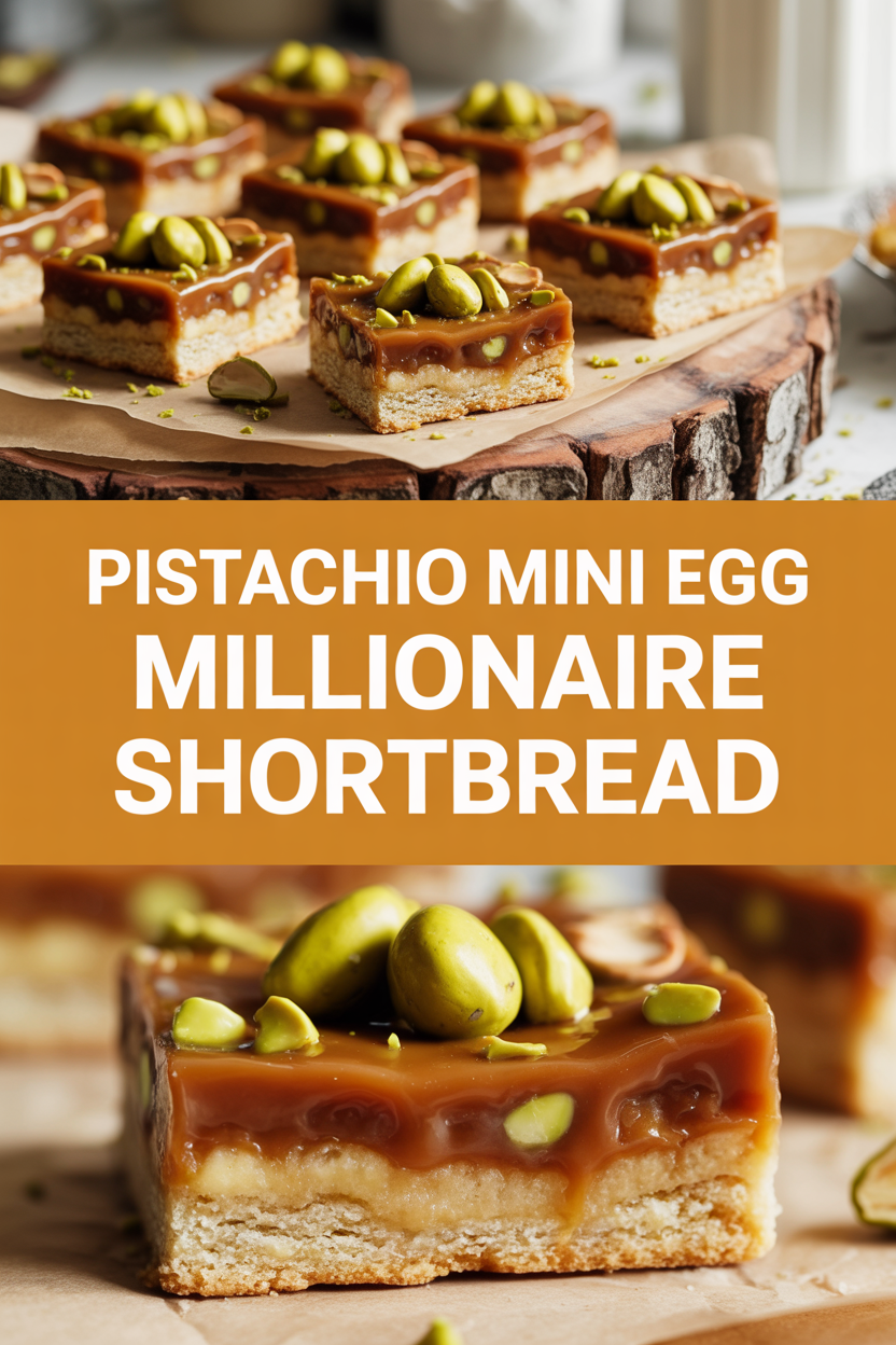 Pistachio Mini Egg Millionaire Shortbread