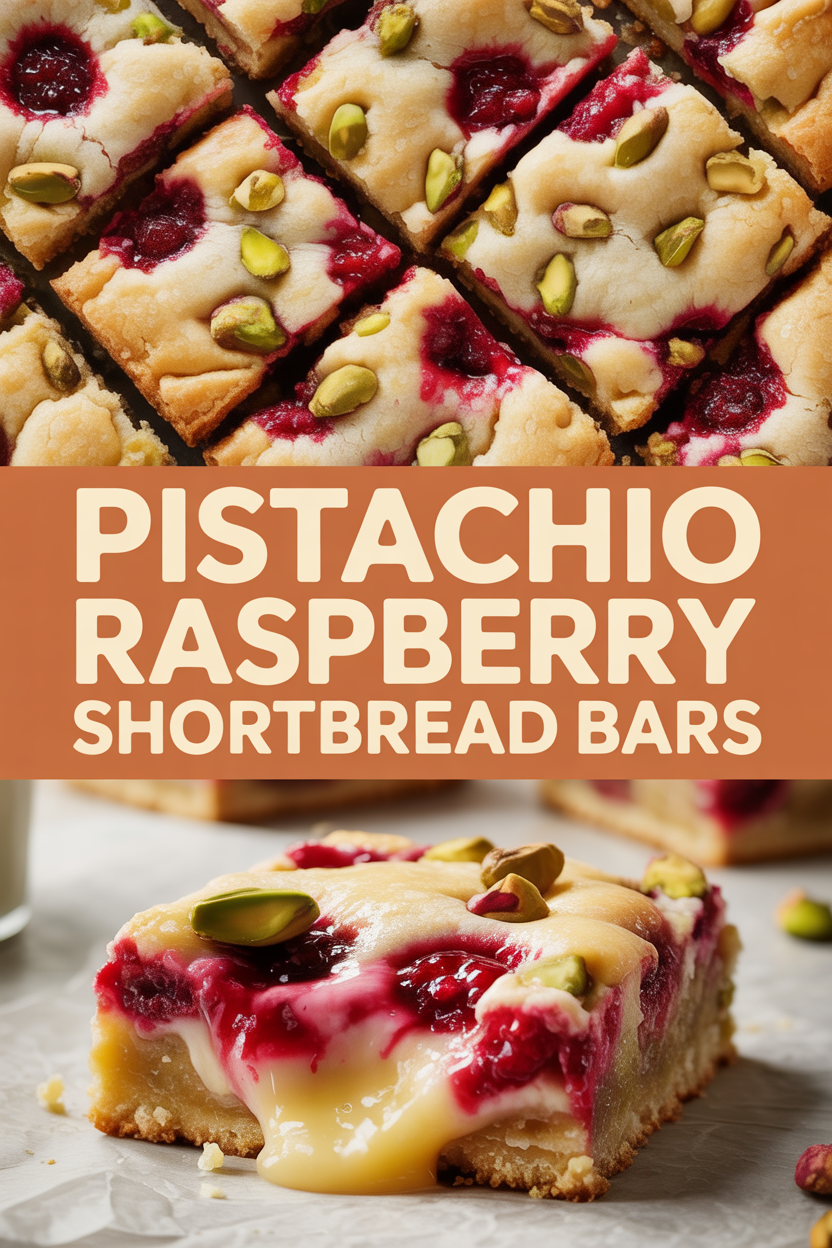 Pistachio Raspberry Shortbread Bars
