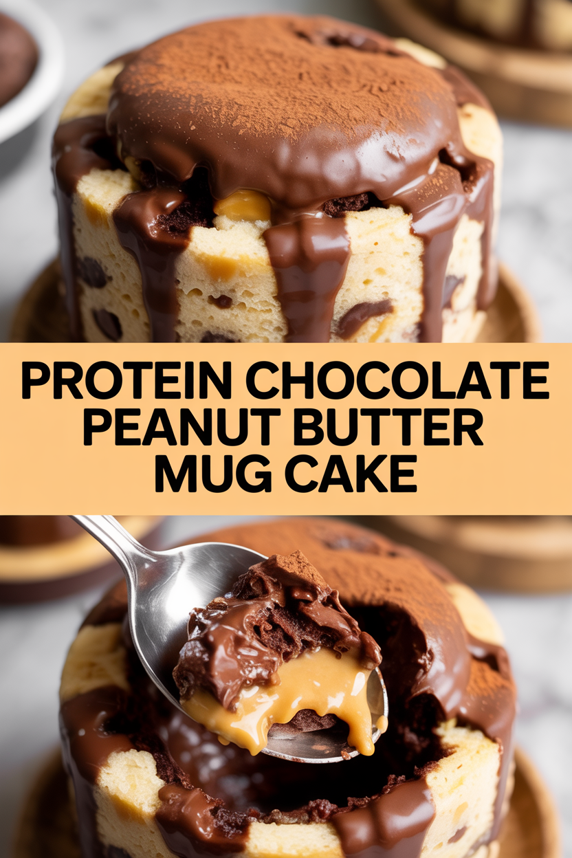 Protein Chocolate Peanut Butter Mug Cake