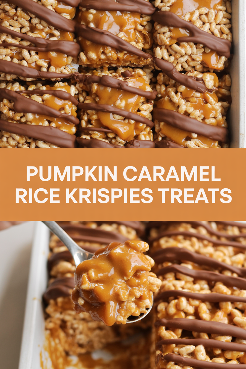 Pumpkin Caramel Rice Krispies Treats