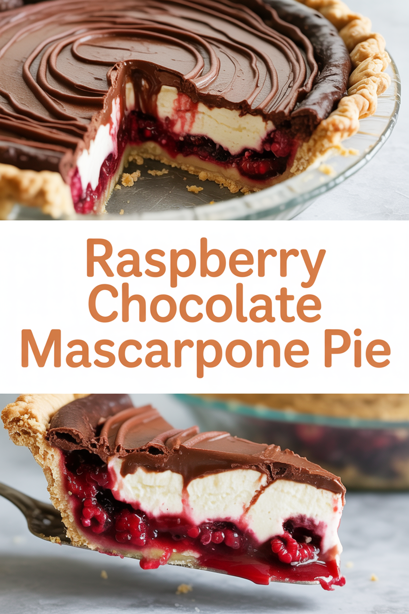 Raspberry Chocolate Mascarpone Pie
