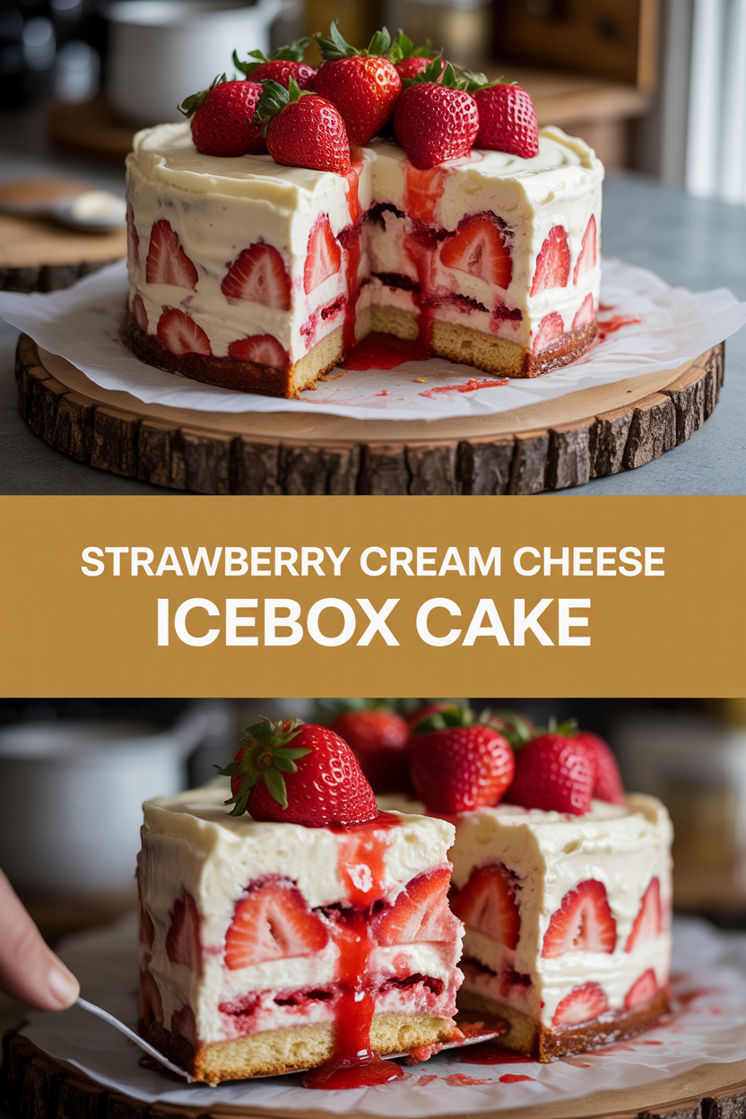 Strawberry Cream Cheese Icebox Cake