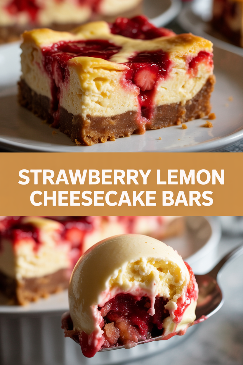 Strawberry Lemon Cheesecake Bars
