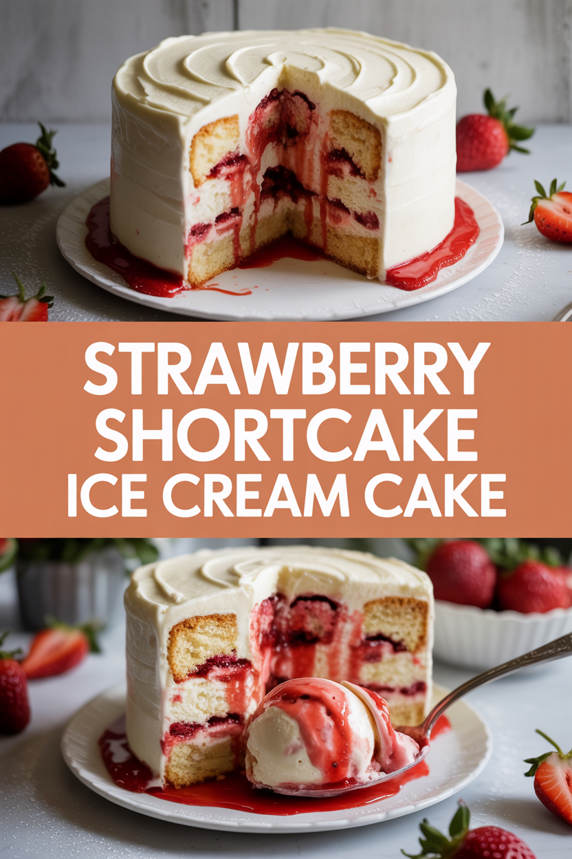 Strawberry Shortcake Ice Cream Cake