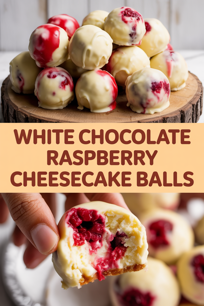 White Chocolate Raspberry Cheesecake Balls