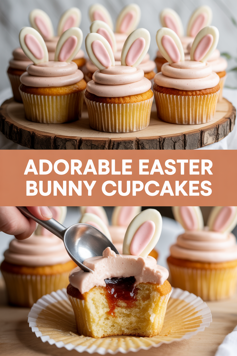 Adorable Easter Bunny Cupcakes