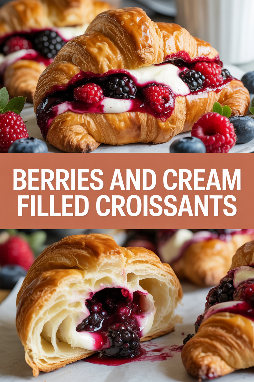 Berries and Cream Filled Croissants