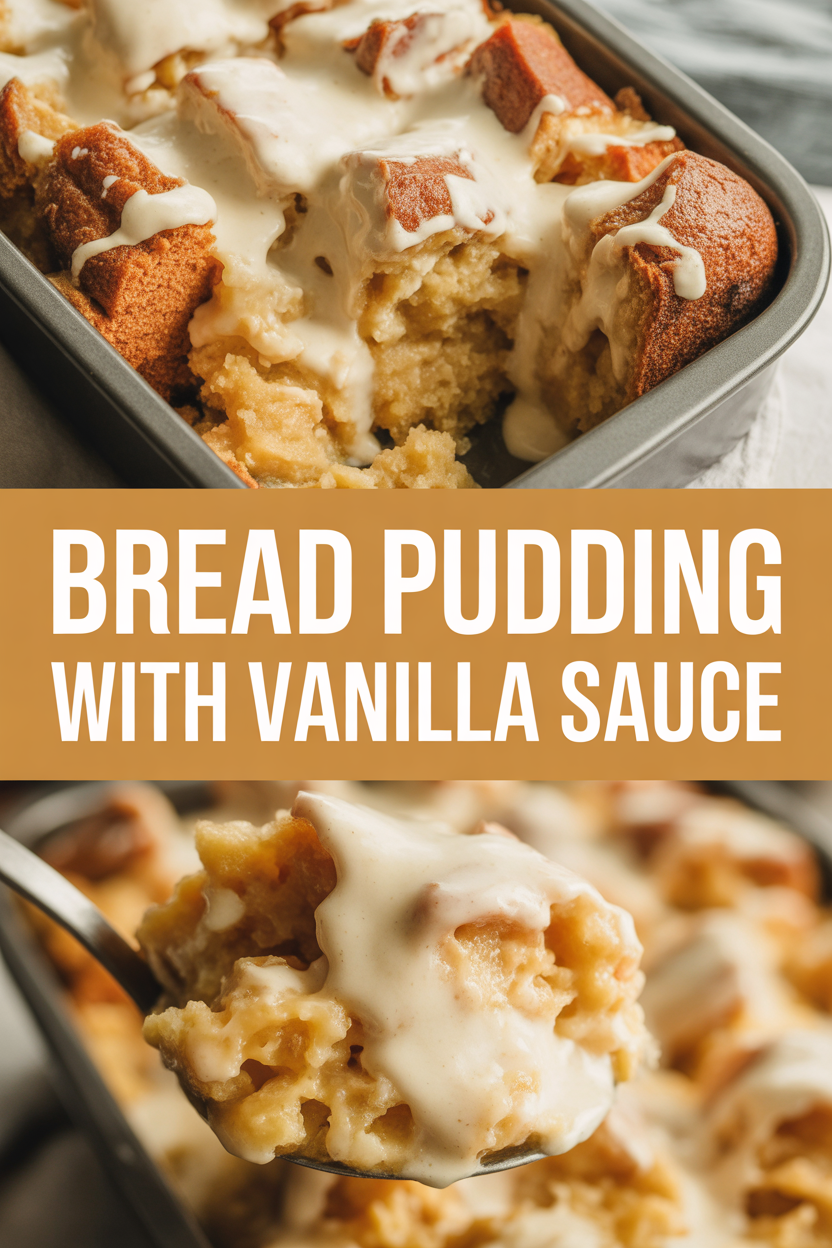 Bread Pudding with Vanilla Sauce