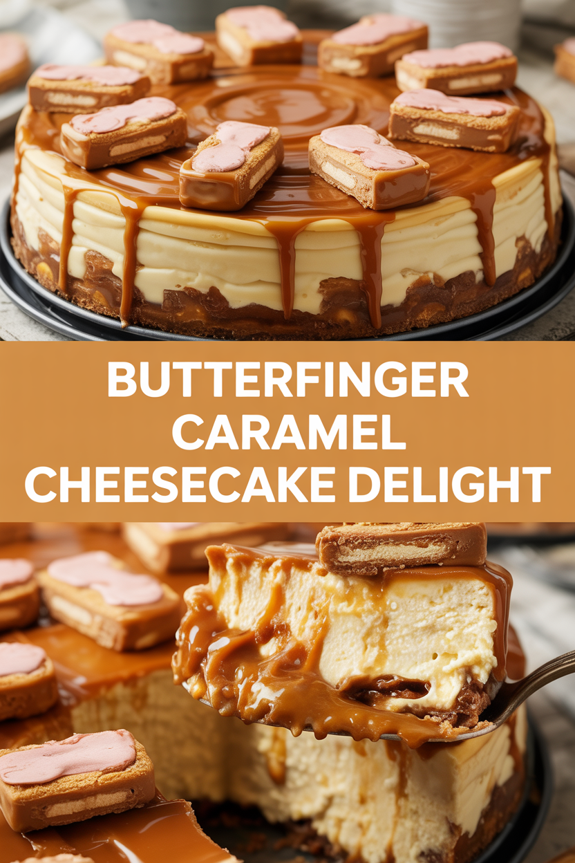 Butterfinger Caramel Cheesecake Delight