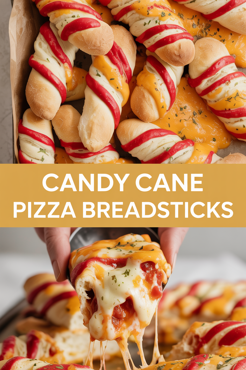 Candy Cane Pizza Breadsticks