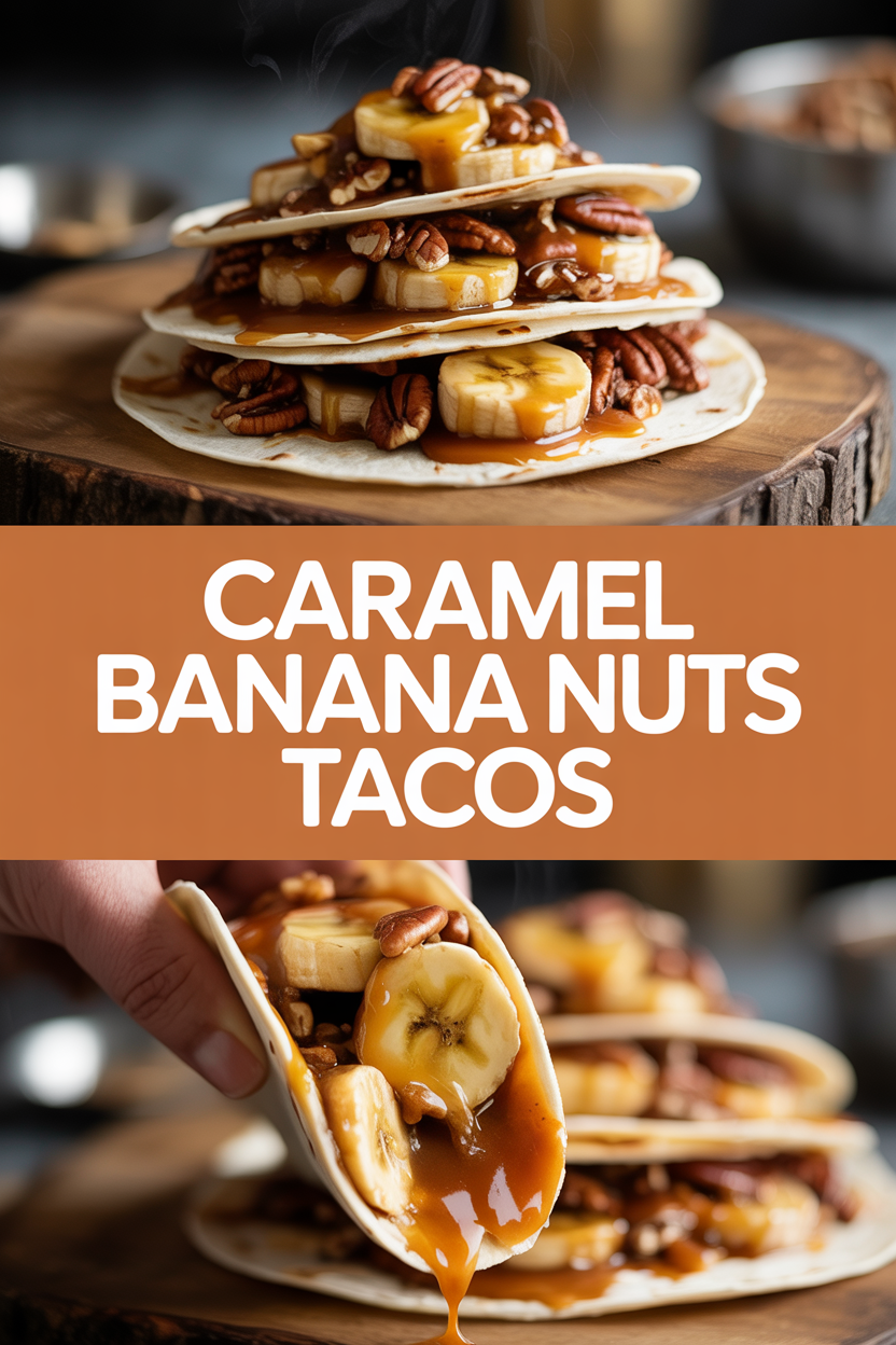 Caramel Banana Nuts Tacos