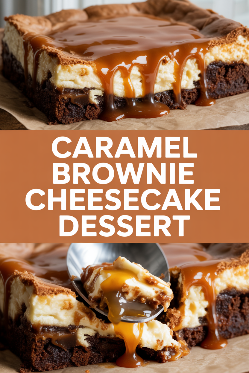Caramel Brownie Cheesecake Dessert