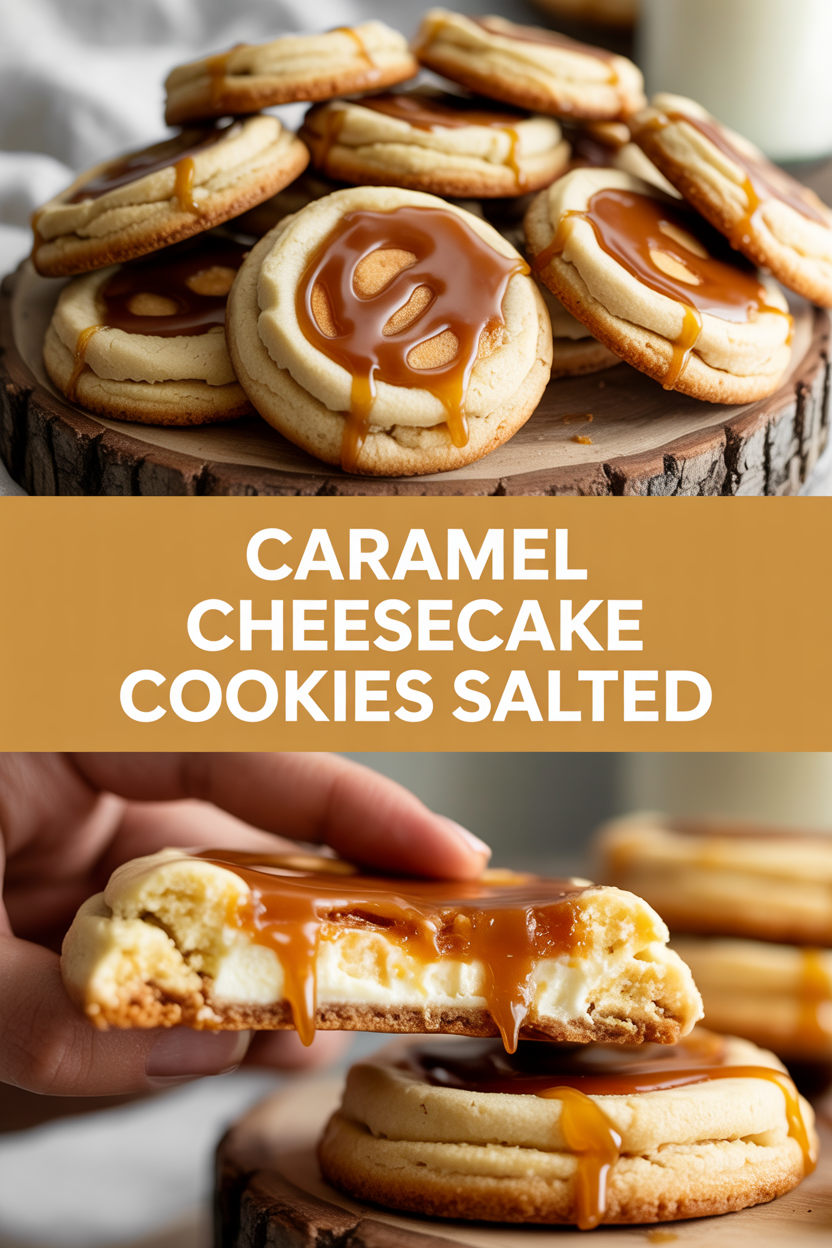 Caramel Cheesecake Cookies Salted