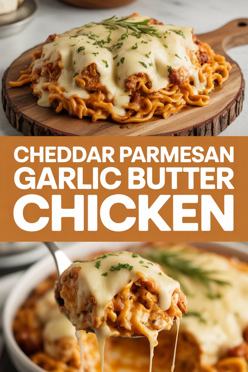 Cheddar Parmesan Garlic Butter Chicken