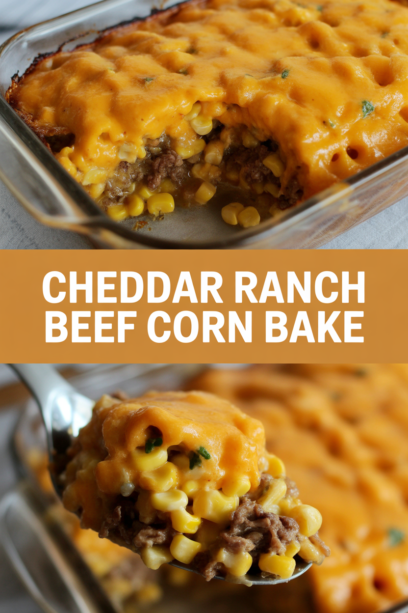 Cheddar Ranch Beef Corn Bake