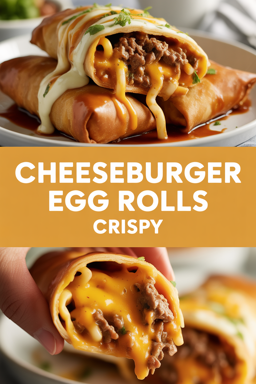 Cheeseburger Egg Rolls Crispy