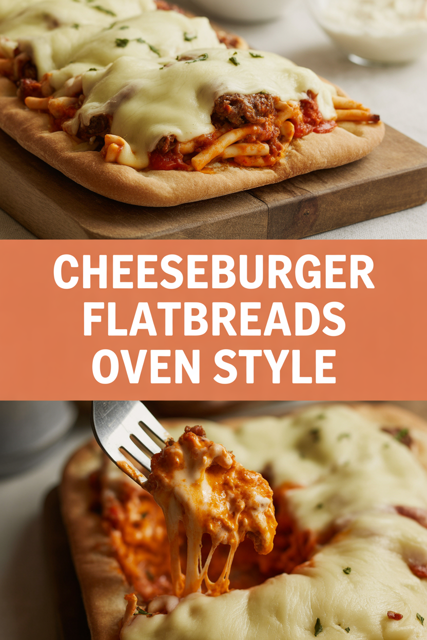 Cheeseburger Flatbreads Oven Style