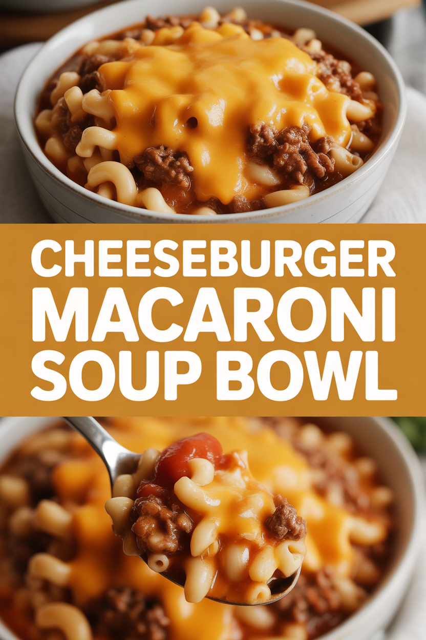 Cheeseburger Macaroni Soup Bowl