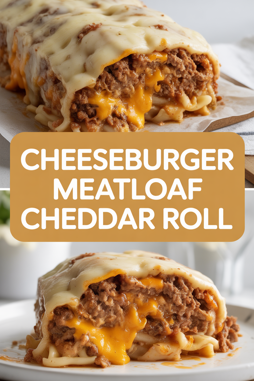 Cheeseburger Meatloaf Cheddar Roll