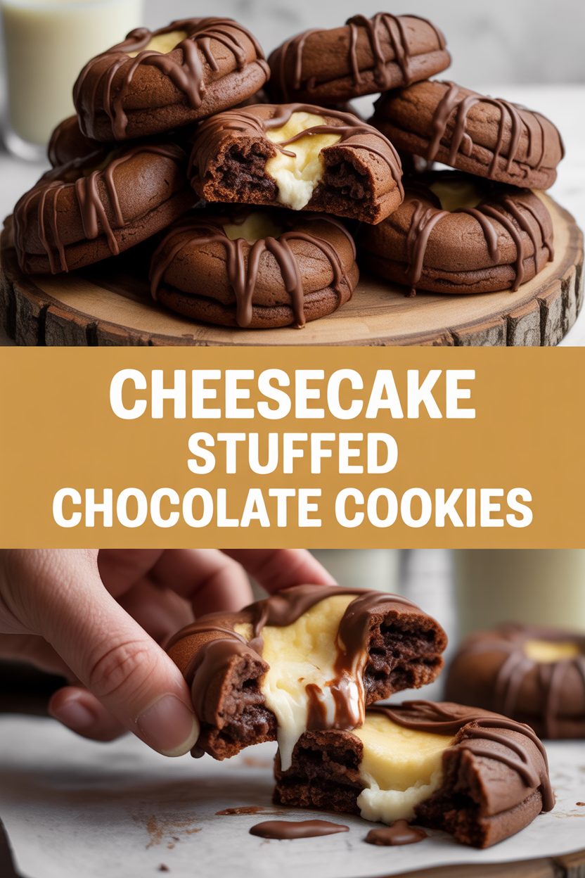 Cheesecake Stuffed Chocolate Cookies