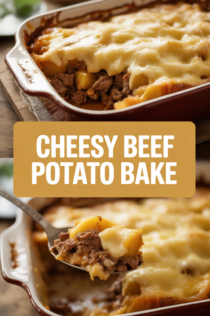 Cheesy Beef Potato Bake