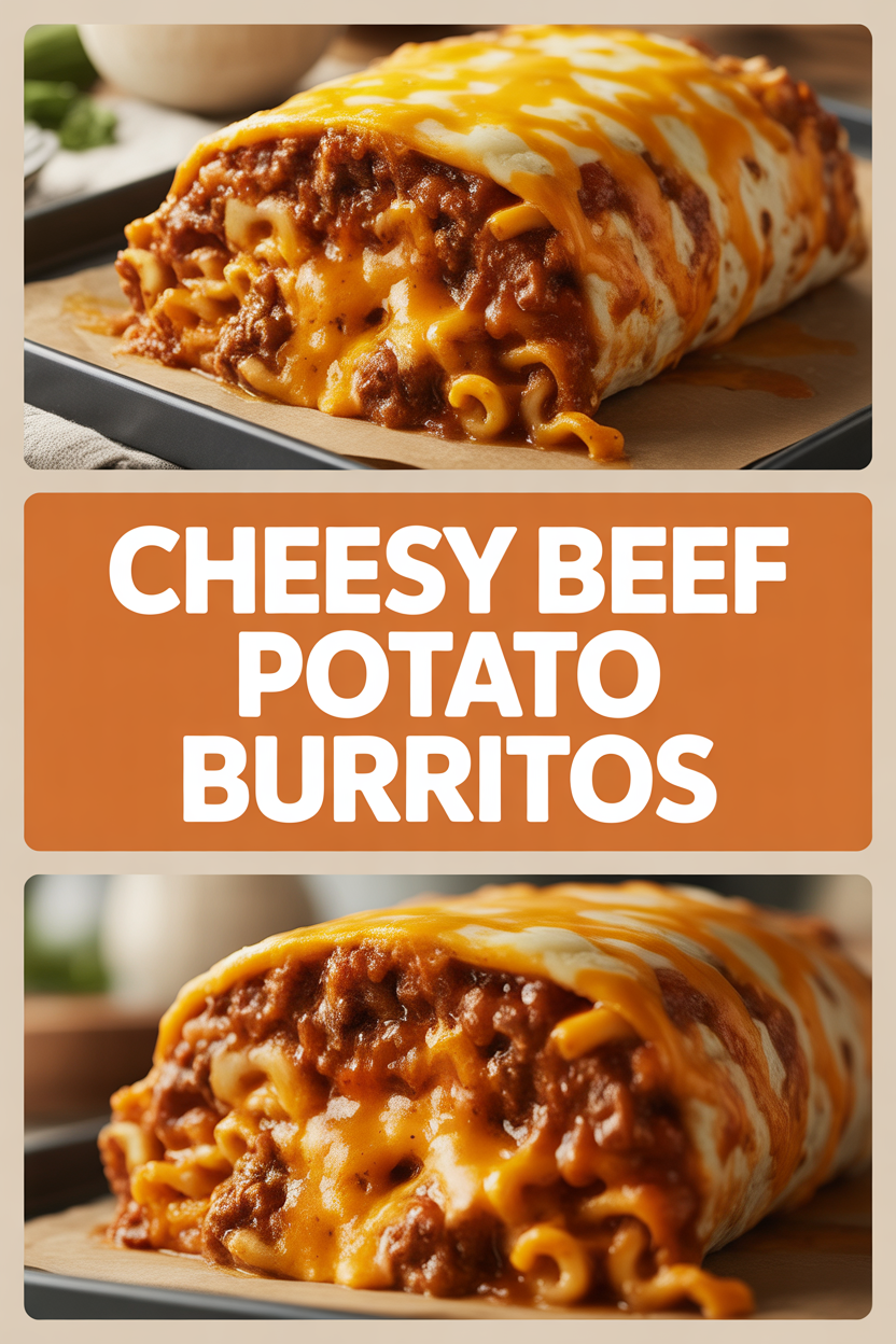 Cheesy Beef Potato Burritos