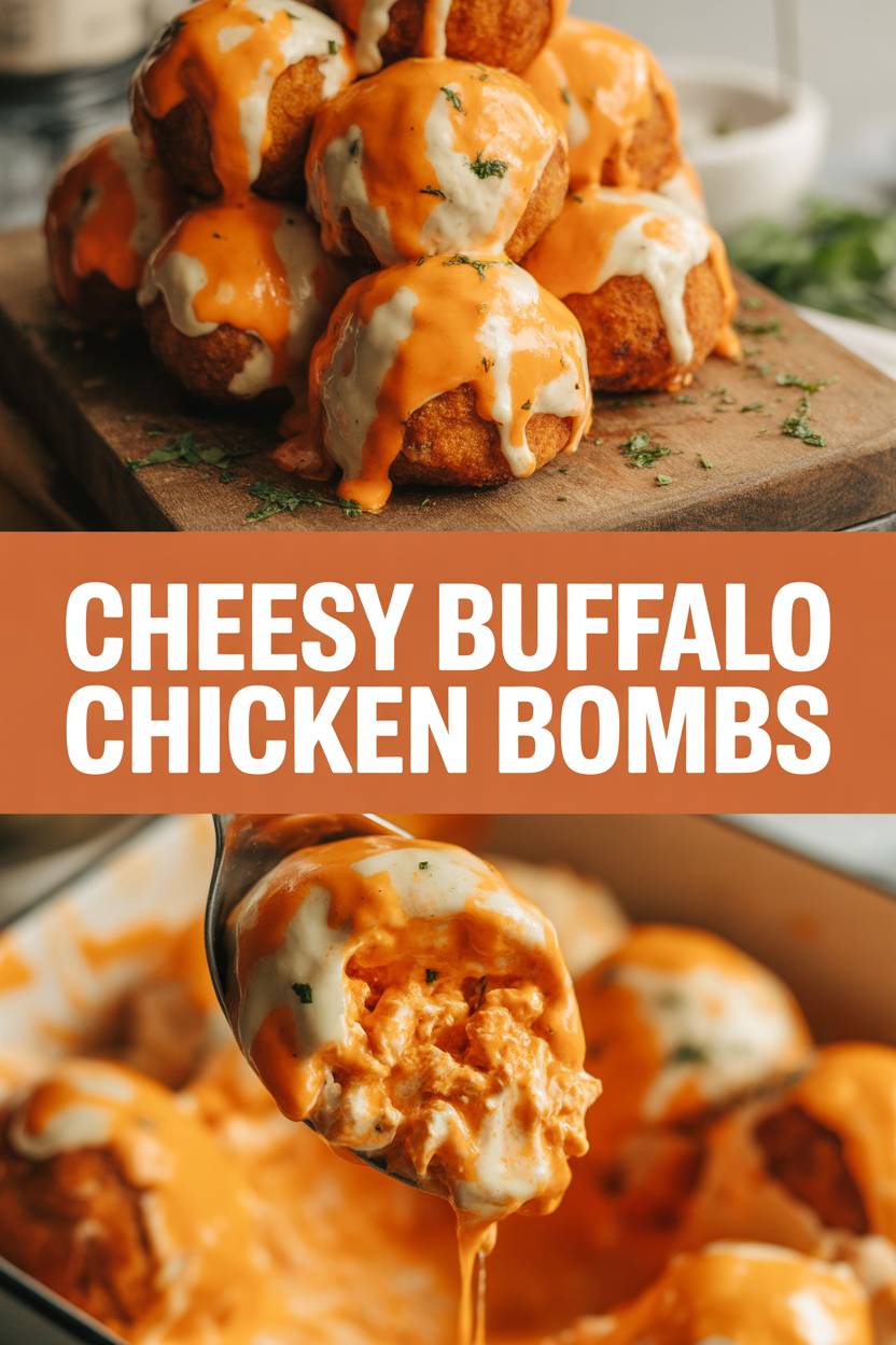 Cheesy Buffalo Chicken Bombs