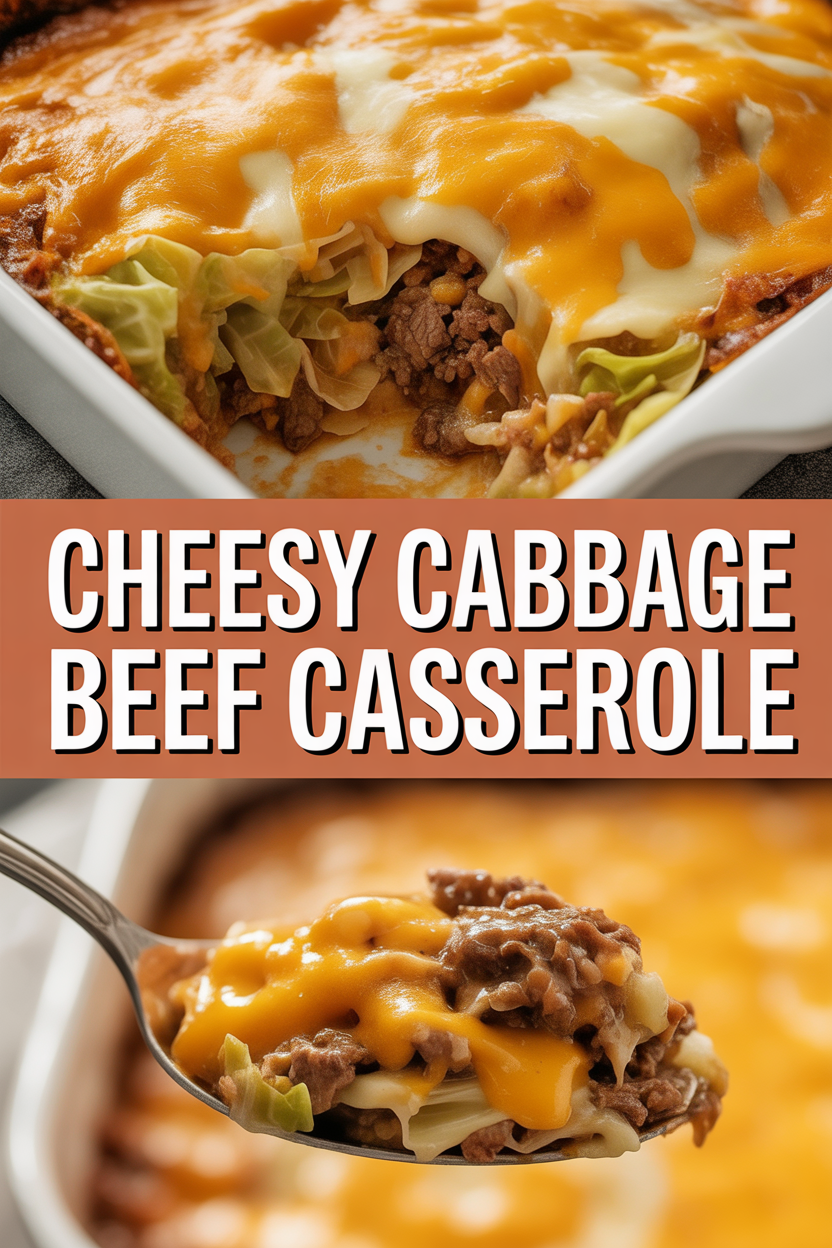 Cheesy Cabbage Beef Casserole