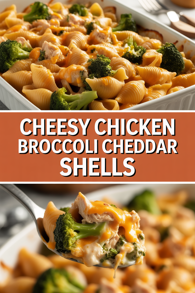Cheesy Chicken Broccoli Cheddar Shells