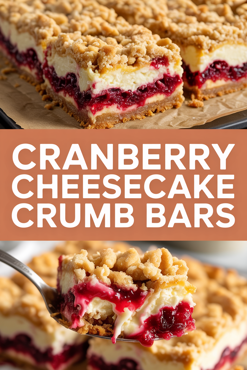 Cranberry Cheesecake Crumb Bars
