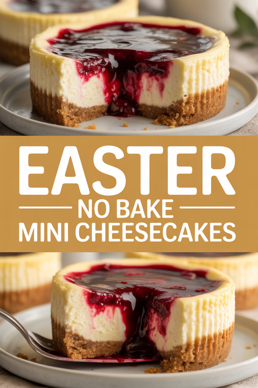 Easter No Bake Mini Cheesecakes