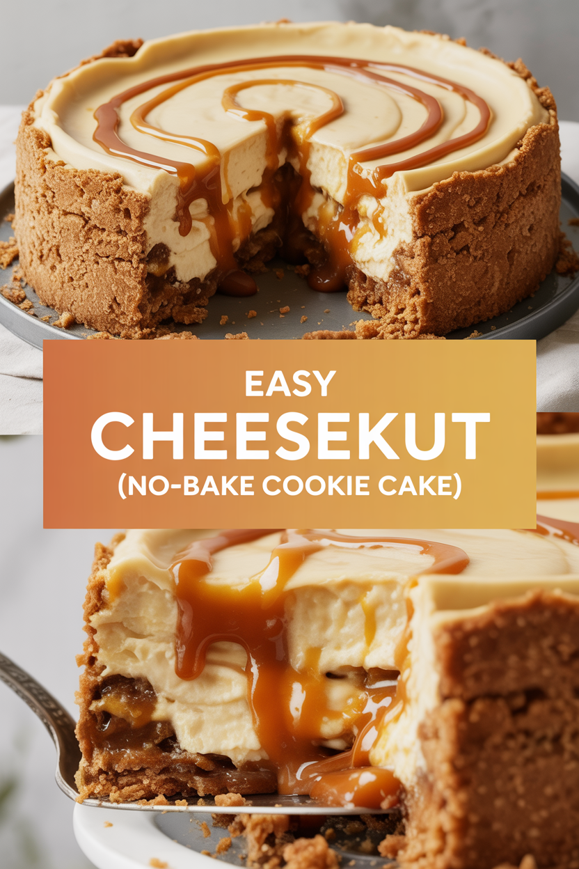 Easy Cheesekut (No-Bake Cookie Cake)