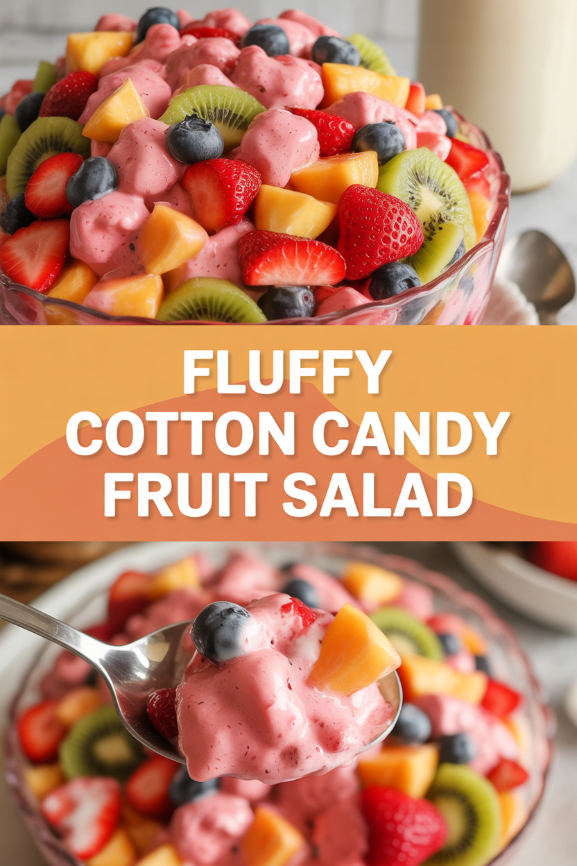 Fluffy Cotton Candy Fruit Salad