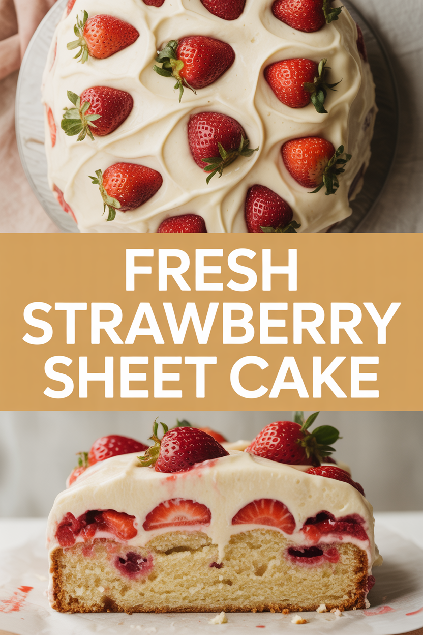 Fresh Strawberry Sheet Cake