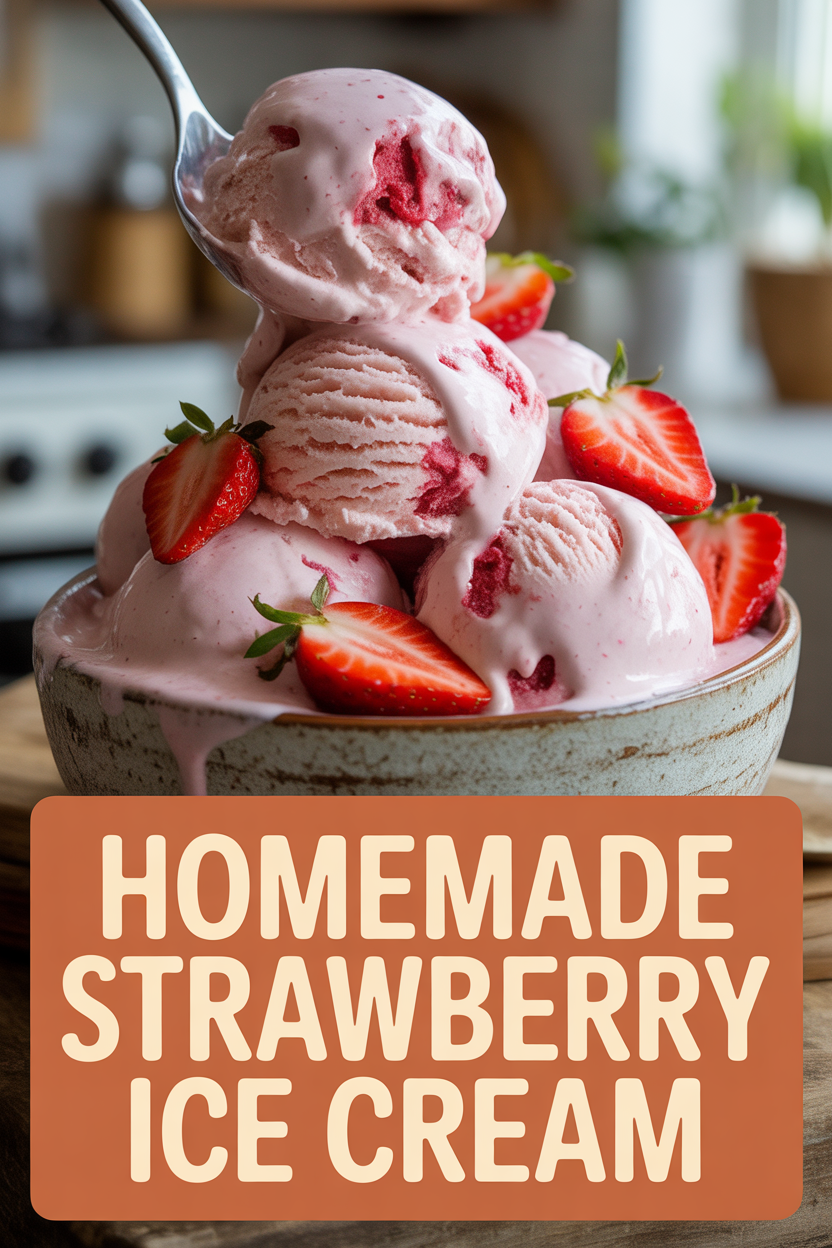 Homemade Strawberry Ice Cream
