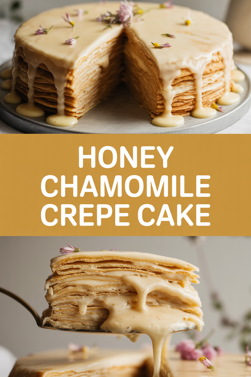 Honey Chamomile Crepe Cake